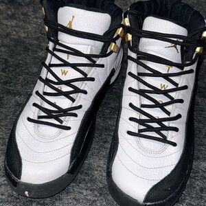 Air Jordan 12 Retro “Royalty Taxi” Sneakers Black,white and Gold Size 6.5y